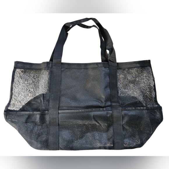Black Mesh Beach Bag Tote.  New With Out Tags. - Picture 7 of 8